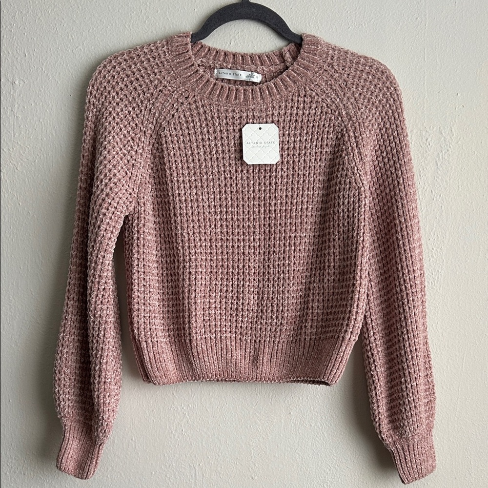 Altar'd State Mauve Knit Sweater